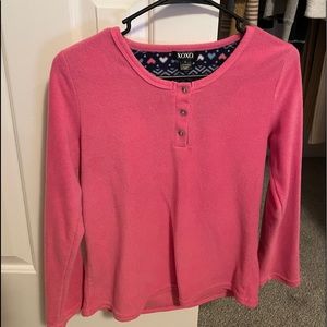 Pink long sleeve pajama top